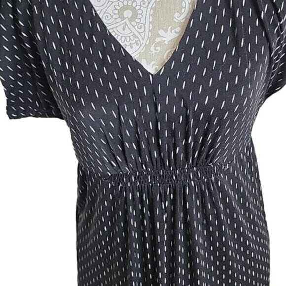 Soma Maxi Dress Black and Light Gray Cap Sleeve Party Casual Women's Medium - Picture 2 of 5